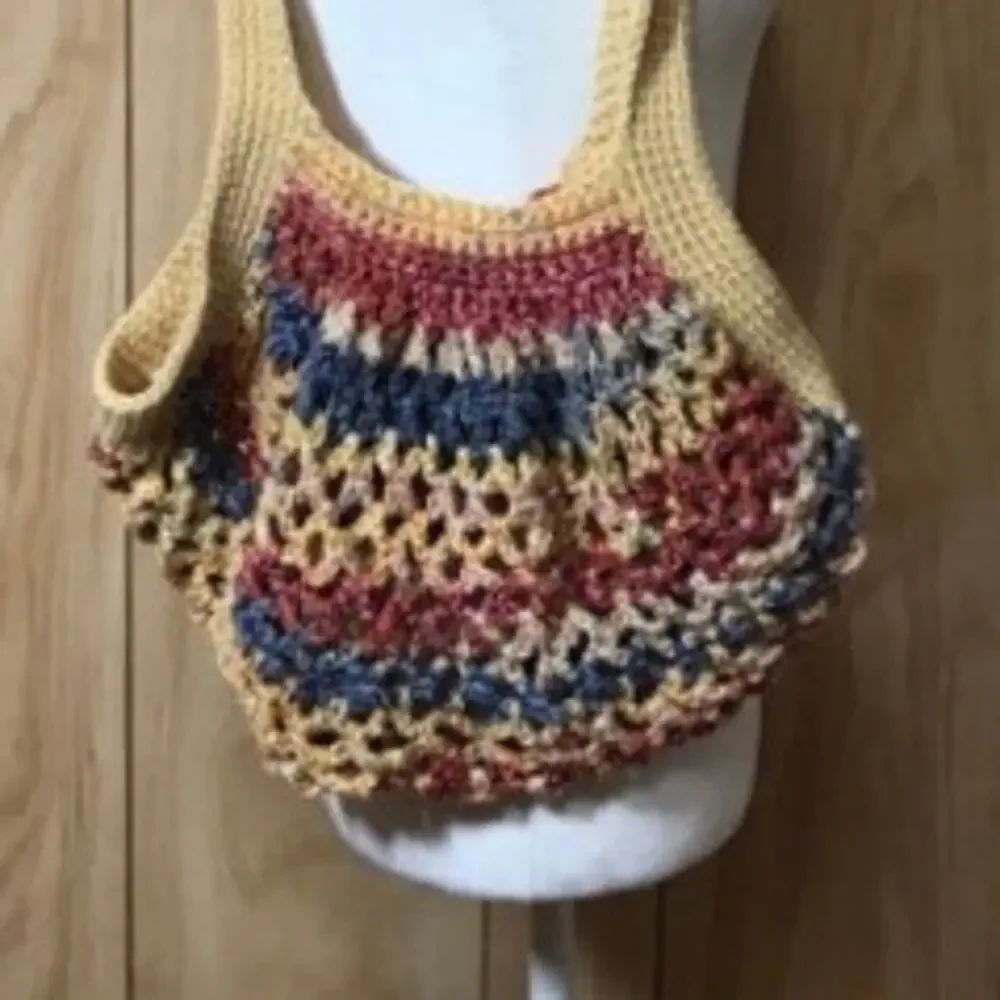 NWT Handmade Crocheted Medium Reusable Mesh Market Bag by Dawny